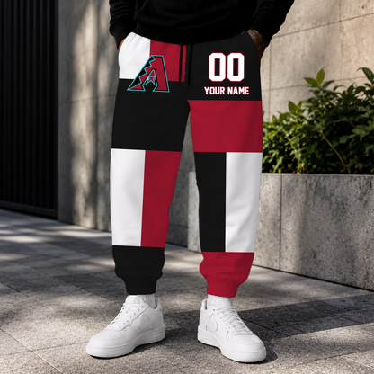 ELITE EDITION - NEW CUSTOMIZED MLB07 ADS ARIZONA DIAMONDBACKS SWEATPANTS