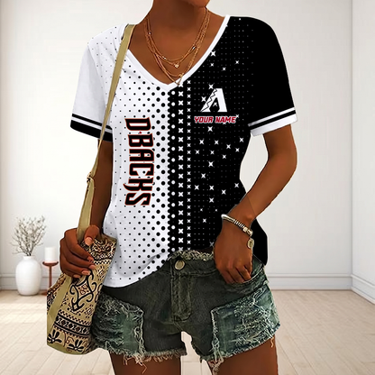LIMITED EDITION - NEW CUSTOMIZED MLB07 ADS ARIZONA DIAMONDBACKS V-NECK FEMALE SHIRT