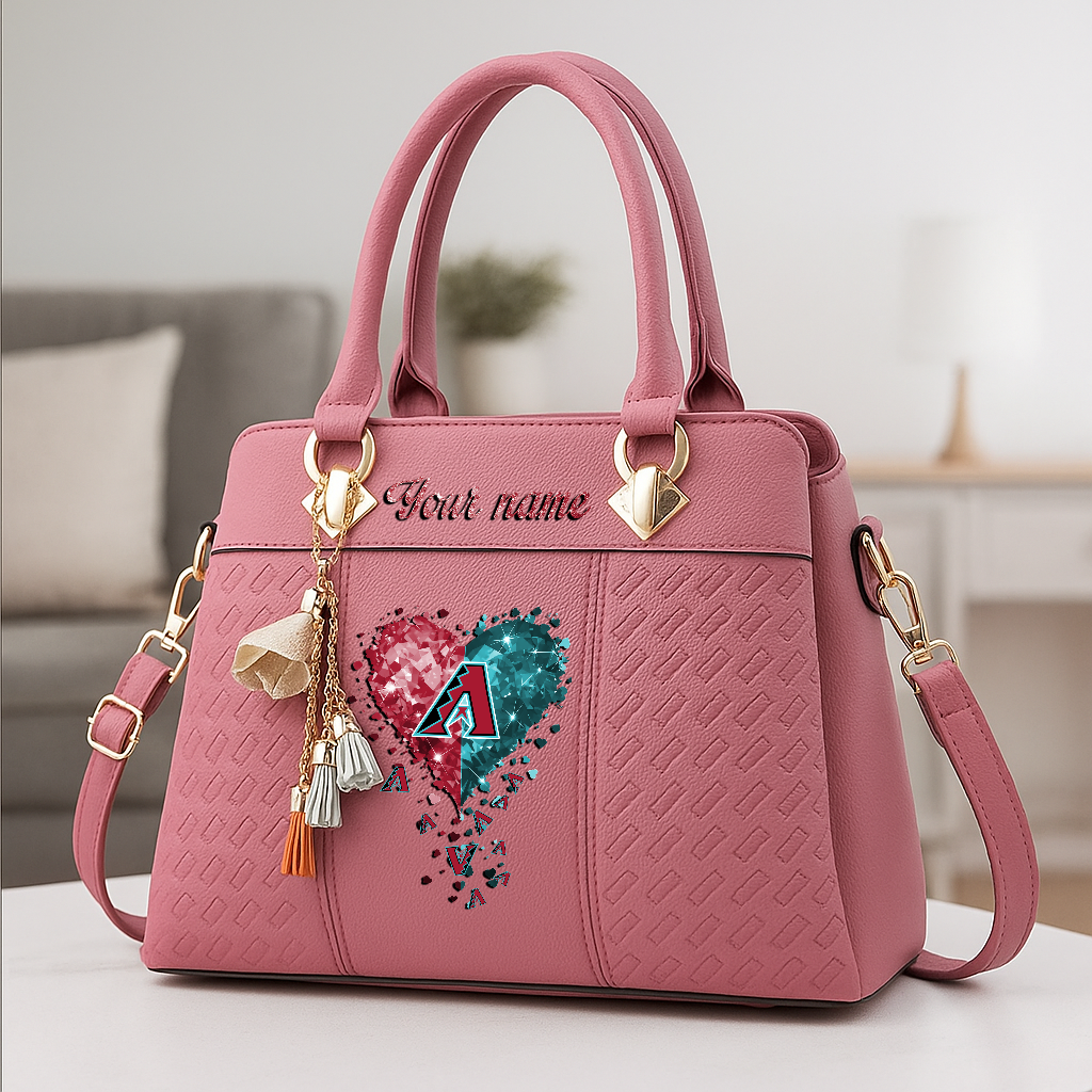 LIMITED EDITION - NEW CUSTOMIZED MLB07 ADS ARIZONA DIAMONDBACKS ZIP HANDBAG MULTICOLOR