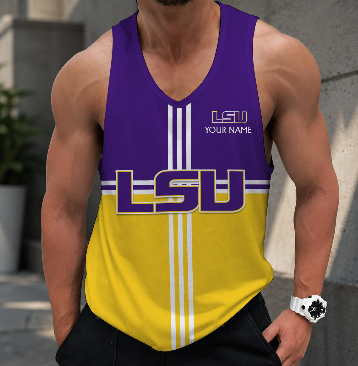 VIRAL EDITION - NEW CUSTOMIZED NCAA CWS07 LST LSU TIGERS UNISEX TANK TOP