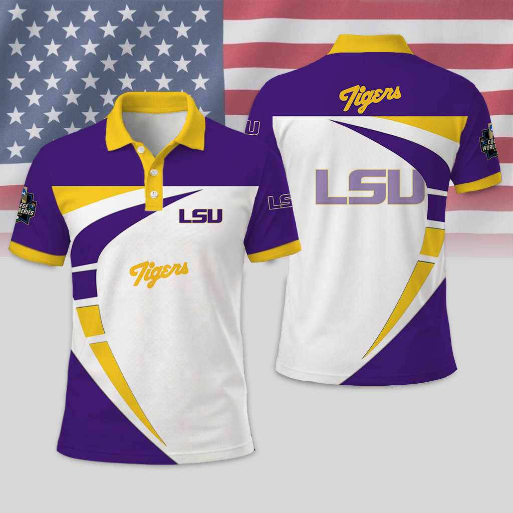 LIMITED EDITION - NEW CUSTOMIZED NCAA CWS07 LST LSU TIGERS T-SHIRT, POLO SHIRT, ZIP POLO SHIRT, SWEATSHIRT, HOODIE & ZIP HOODIE