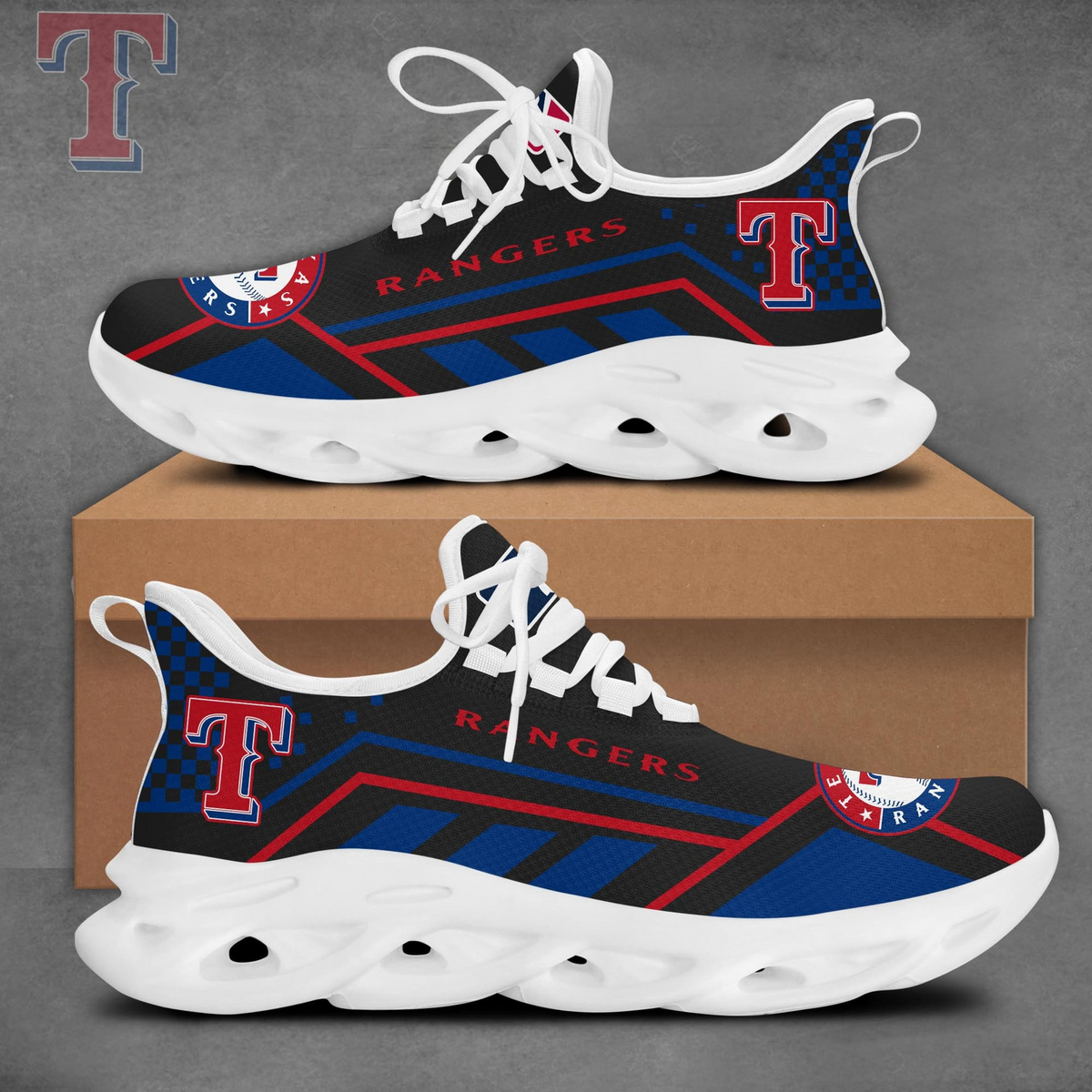 SPECIAL EDITION - NEW CUSTOMIZED MLB08 TRS TEXAS RANGERS MAX SOUL SHOES