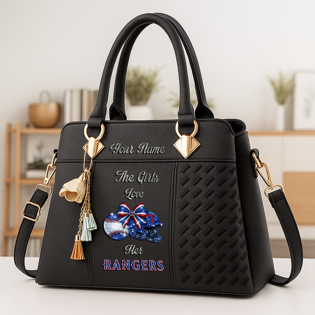LIMITED EDITION - NEW CUSTOMIZED MLB08 TRS TEXAS RANGERS ZIP HANDBAG MULTICOLOR