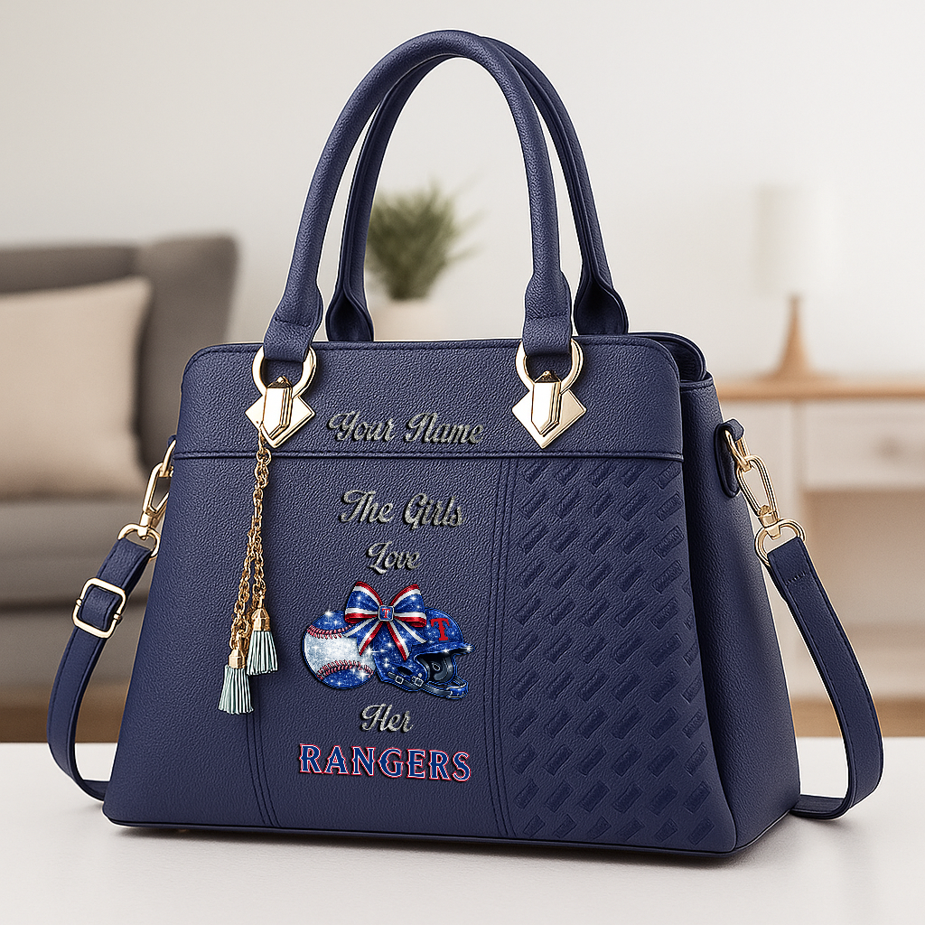 LIMITED EDITION - NEW CUSTOMIZED MLB08 TRS TEXAS RANGERS ZIP HANDBAG MULTICOLOR