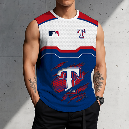 FINAL SALE - NEW CUSTOMIZED MLB08 TRS TEXAS RANGERS MEN'S GYM SHIRT