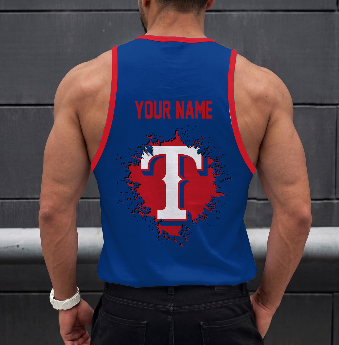 LIMITED EDITION - NEW CUSTOMIZED MLB08 TEXAS RANGERS UNISEX TANK TOP