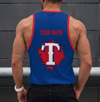LIMITED EDITION - NEW CUSTOMIZED MLB08 TEXAS RANGERS UNISEX TANK TOP
