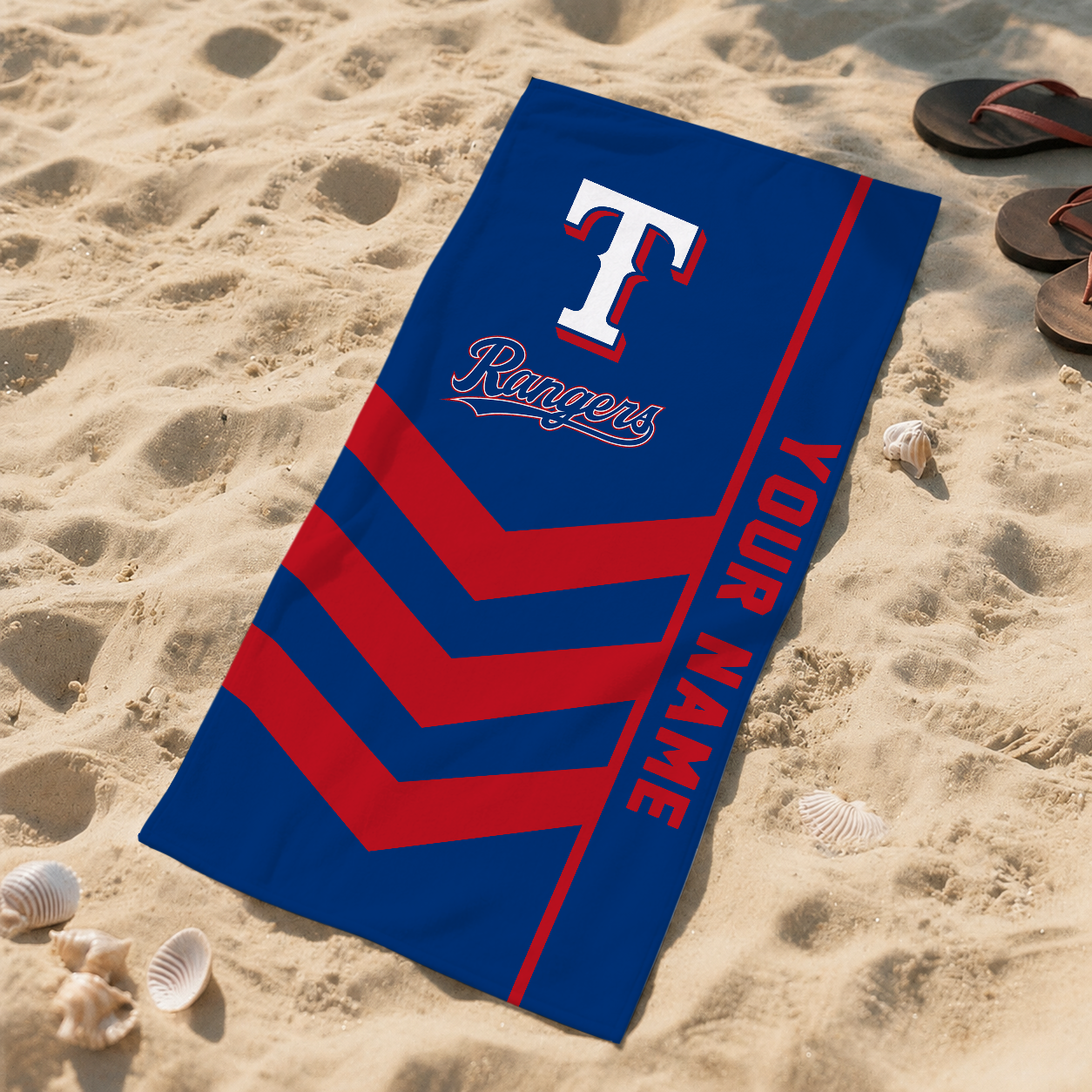 HOT DEAL - NEW CUSTOMIZED MLB08 TRS TEXAS RANGERS BEACH TOWEL FOR FAN