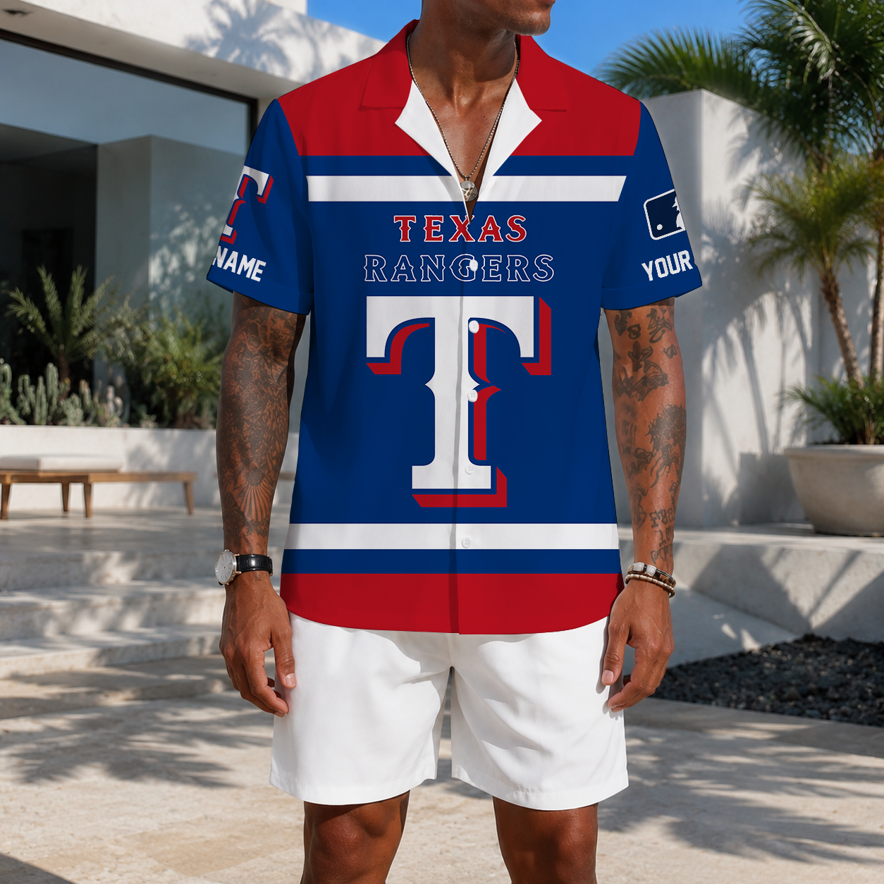 MEGA SALE - NEW CUSTOMIZED MLB08 TRS TEXAS RANGERS UNISEX HAWAIIAN SHIRT