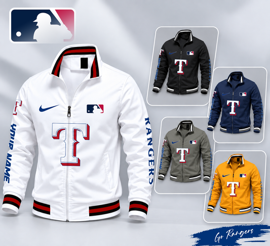 SPECIAL EDITION - NEW CUSTOMIZED MLB08 TRS TEXAS RANGERS MULTICOLOR MEN'S CASUAL JACKET