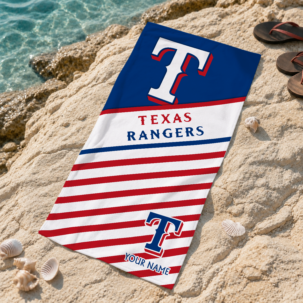 FINAL SALE - NEW CUSTOMIZED MLB08 TRS TEXAS RANGERS BEACH TOWEL FOR FAN
