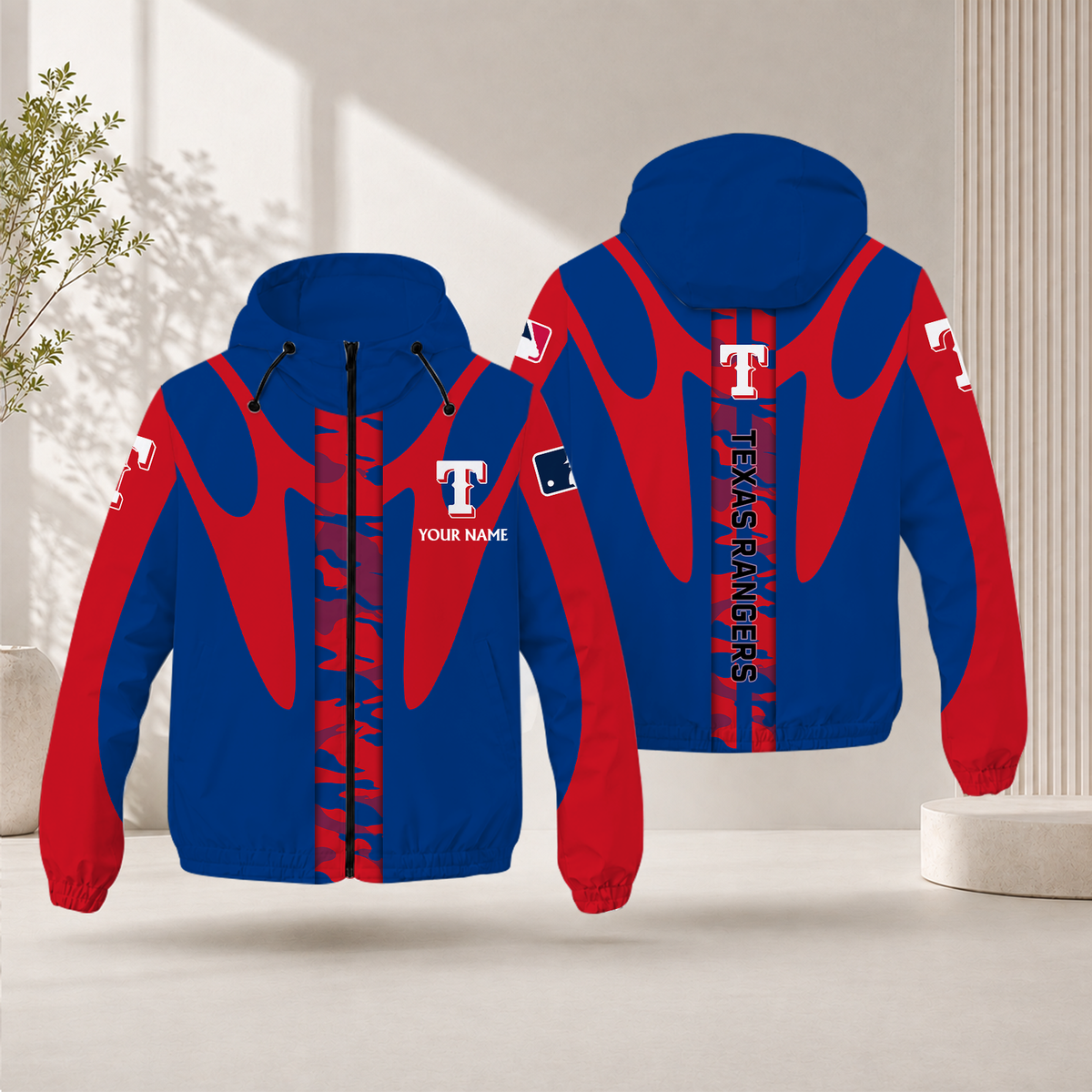 LIMITED EDITION - NEW CUSTOMIZED MLB08 TRS TEXAS RANGERS WINDBREAKER JACKET