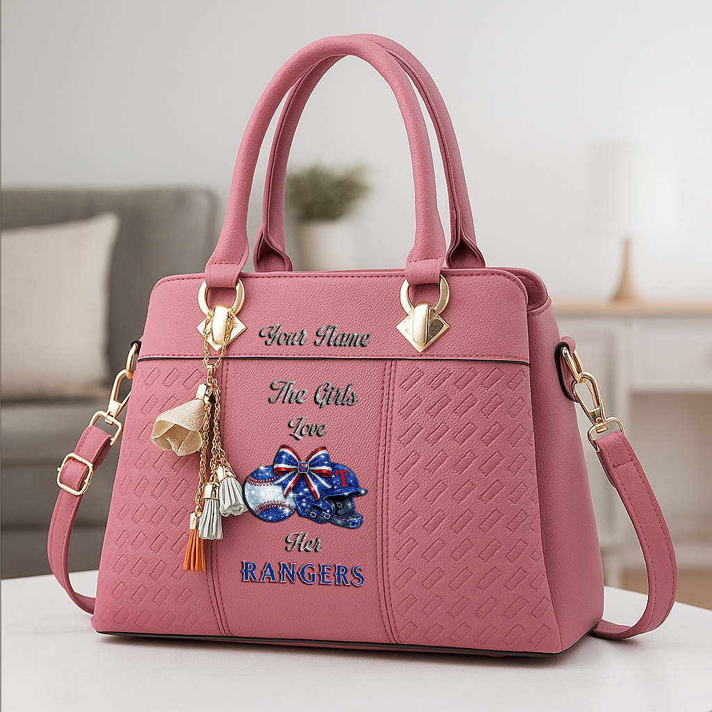 LIMITED EDITION - NEW CUSTOMIZED MLB08 TRS TEXAS RANGERS ZIP HANDBAG MULTICOLOR
