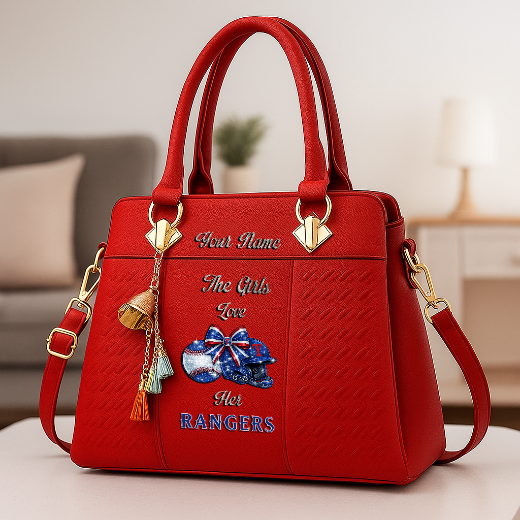 LIMITED EDITION - NEW CUSTOMIZED MLB08 TRS TEXAS RANGERS ZIP HANDBAG MULTICOLOR