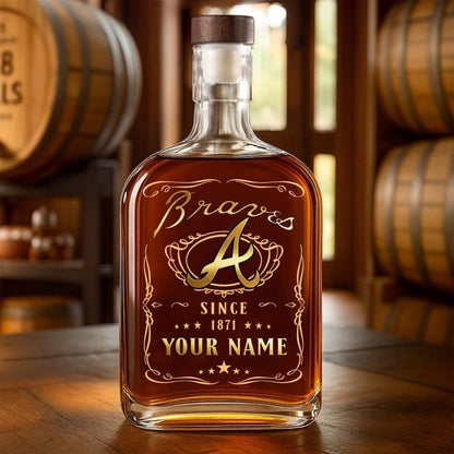 LIMITED EDITION - NEW CUSTOMIZED MLB09 ABS ATLANTA BRAVES LUXURY WHISKEY BOTTLE 450ML