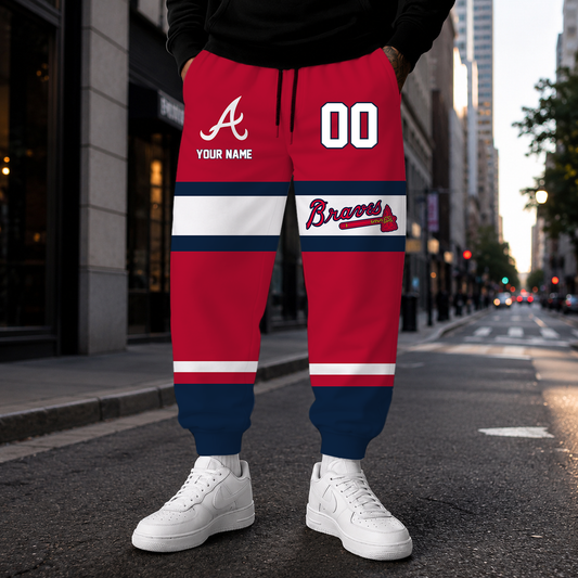 EXCLUSIVE EDITION - NEW CUSTOMIZED MLB09 ABS ATLANTA BRAVES SWEATPANTS