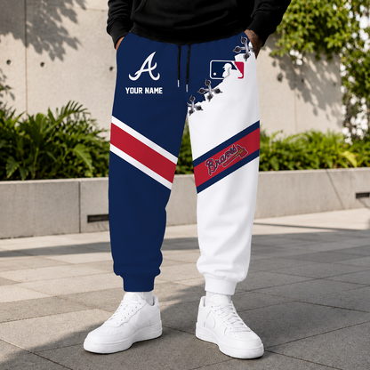 FINAL SALE - NEW CUSTOMIZED MLB09 ABS ATLANTA BRAVES SWEATPANTS