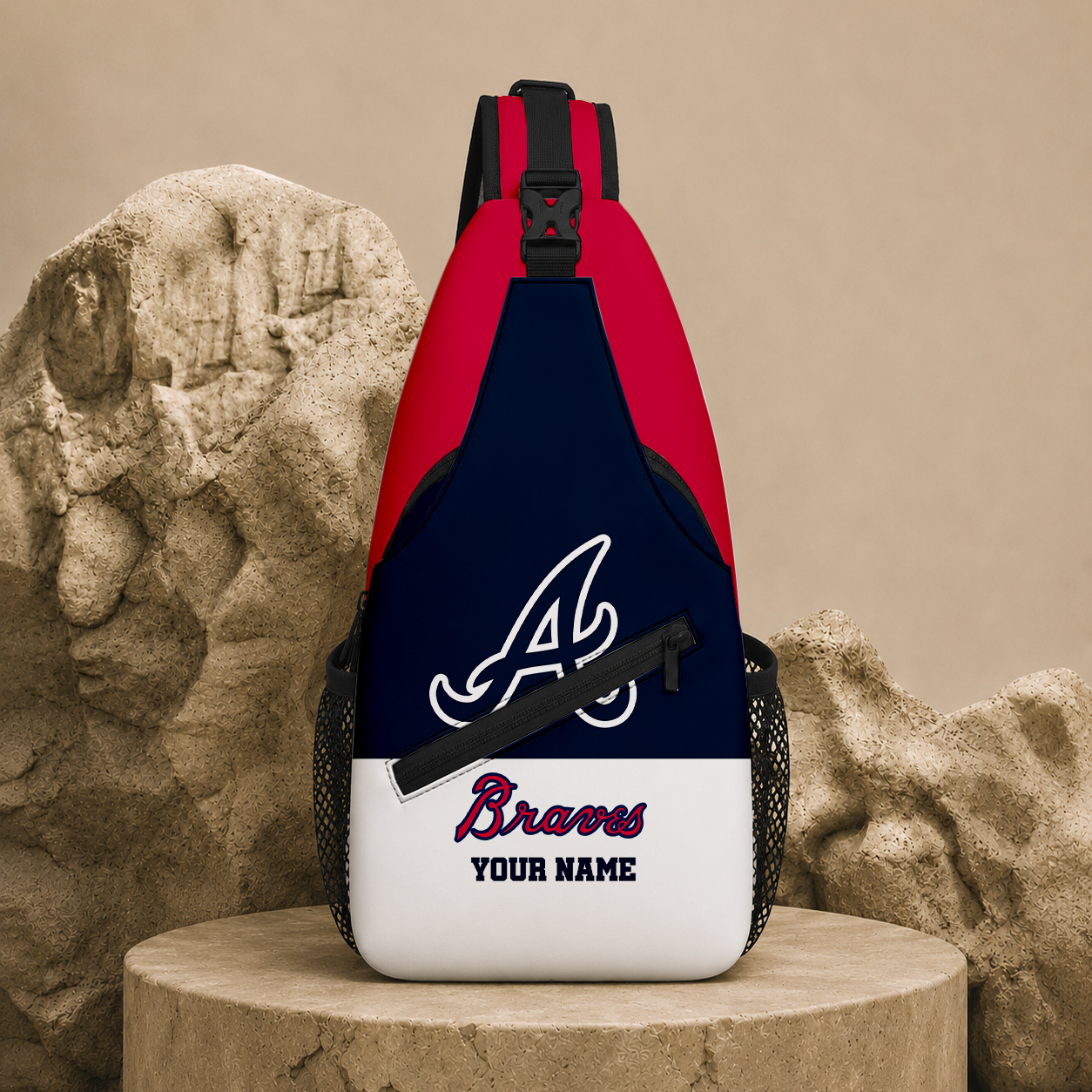 LIMITED EDITION - NEW CUSTOMIZED MLB09 ABS ATLANTA BRAVES SLING BAG
