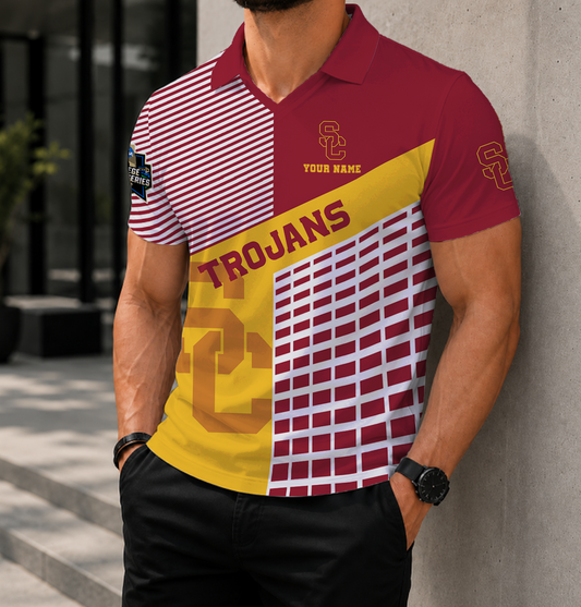 LIMITED EDITION - NEW CUSTOMIZED NCAA CWS09 USC USC TROJANS POLO SHIRT