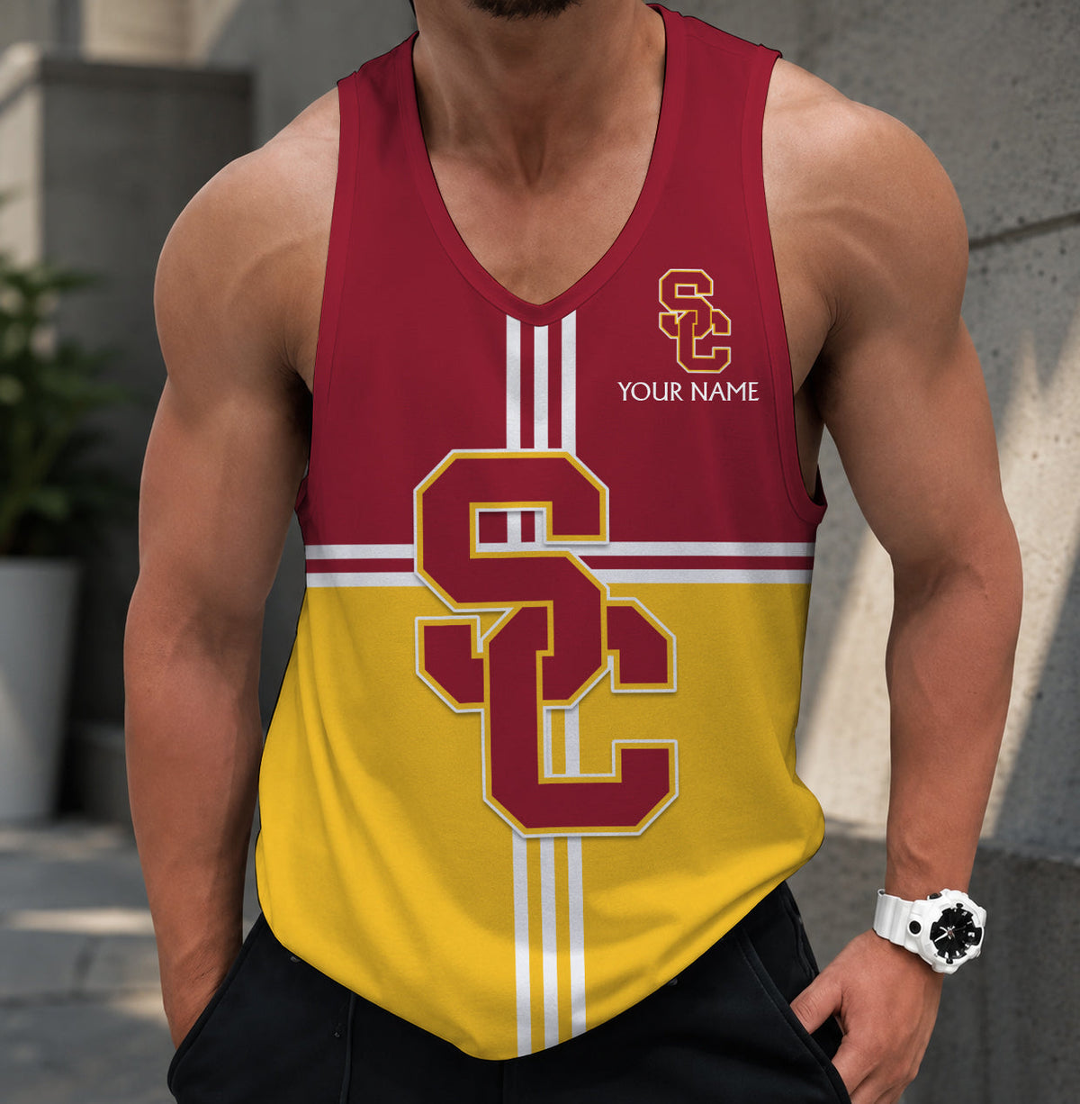 VIRAL EDITION - NEW CUSTOMIZED NCAA CWS09 USC USC TROJANS UNISEX TANK TOP