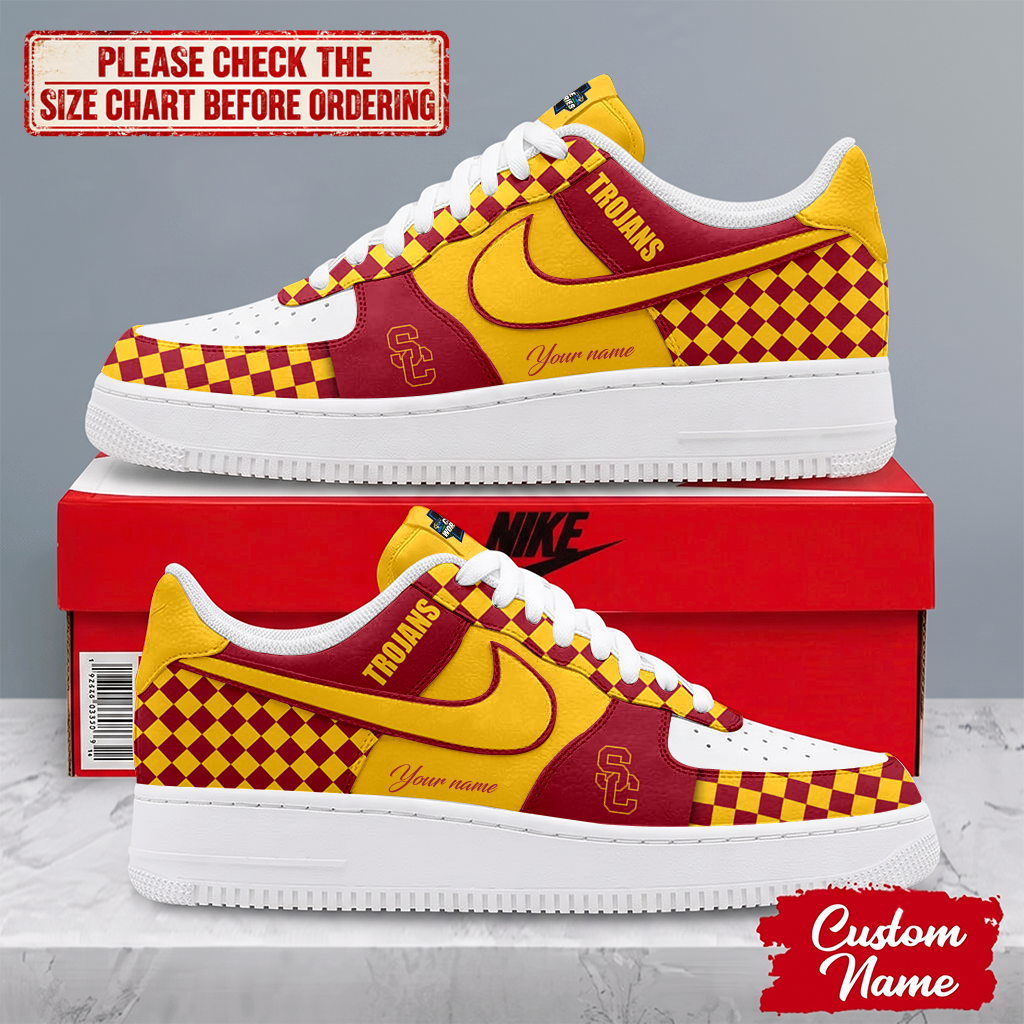 EXCLUSIVE EDITION - NEW CUSTOMIZED NCAA CWS09 USC USC TROJANS AF1 SHOES