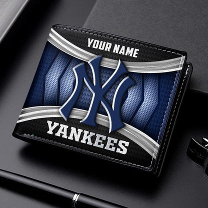 LIMITED EDITION - NEW CUSTOMIZED MLB01 NYY NEW YORK YANKEES LEATHER WALLET