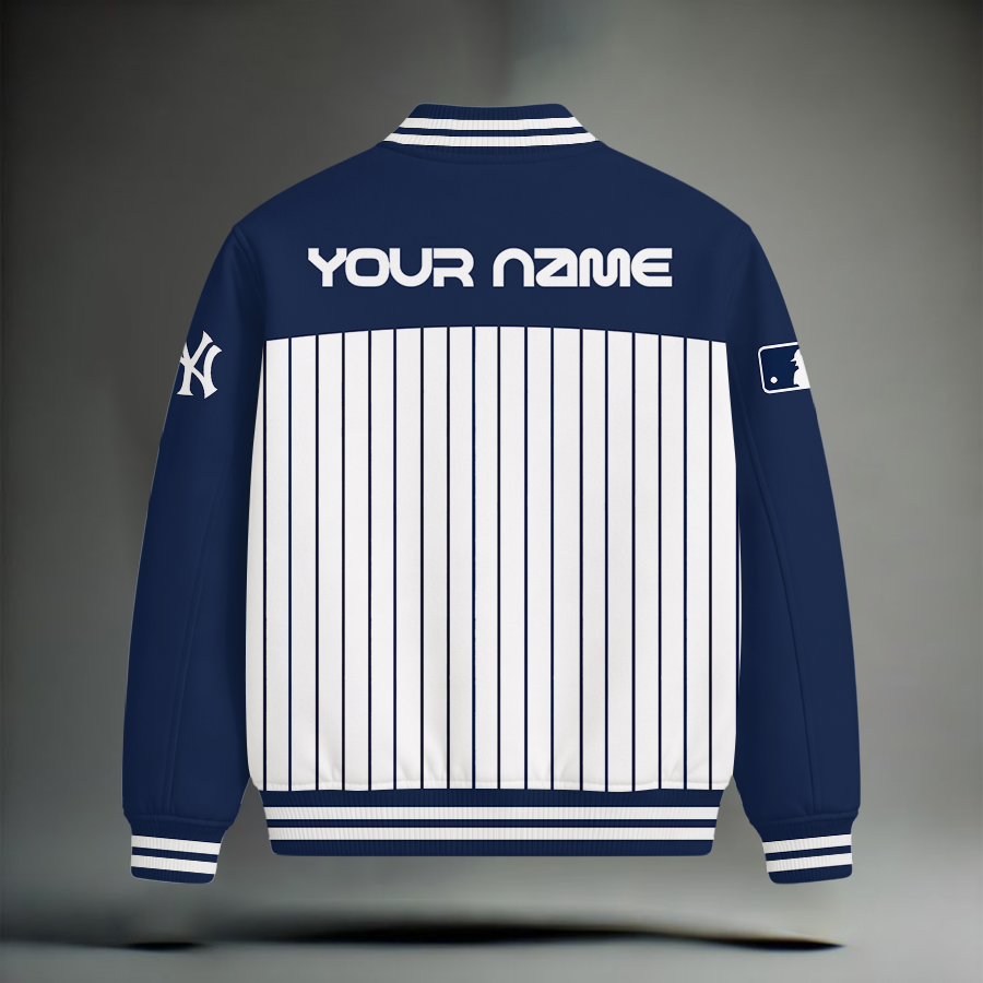 HOT DEAL - NEW CUSTOMIZED MLB01 NYY NEW YORK YANKEES SNOOPY STYLE SATIN VARSITY & BASEBALL JACKET