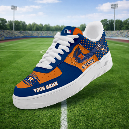 SPECIAL OFFER - NEW CUSTOMIZED MLB10 HAS HOUSTON ASTROS AF1 SNEAKERS