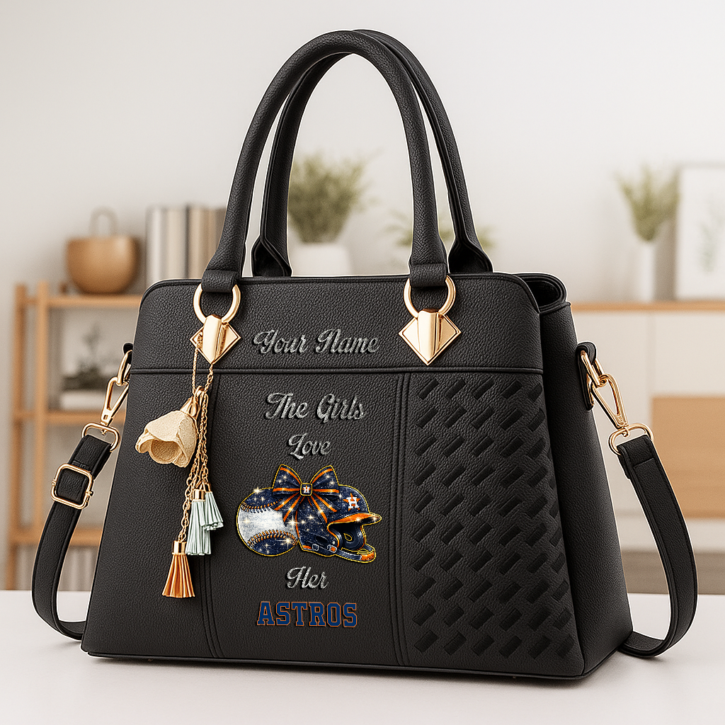 LIMITED EDITION - NEW CUSTOMIZED MLB10 HAS HOUSTON ASTROS ZIP HANDBAG MULTICOLOR
