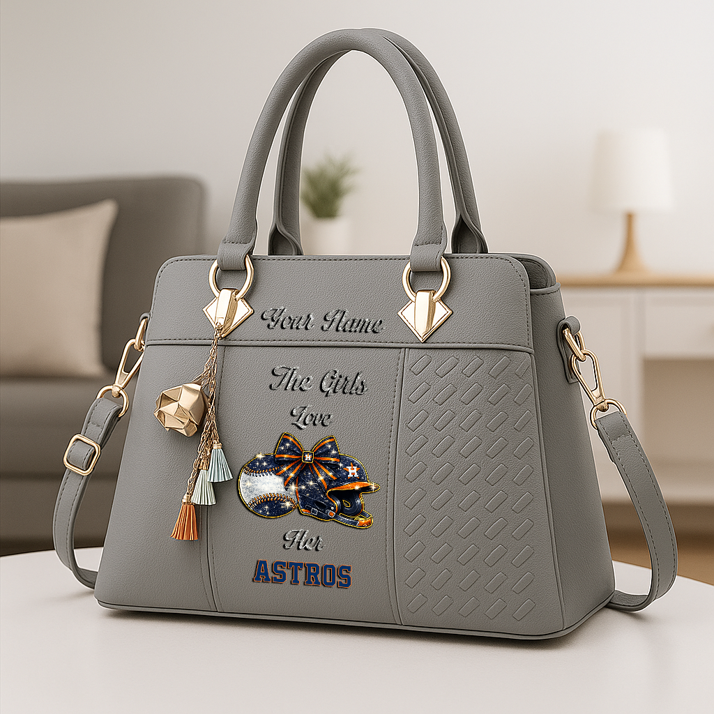 LIMITED EDITION - NEW CUSTOMIZED MLB10 HAS HOUSTON ASTROS ZIP HANDBAG MULTICOLOR