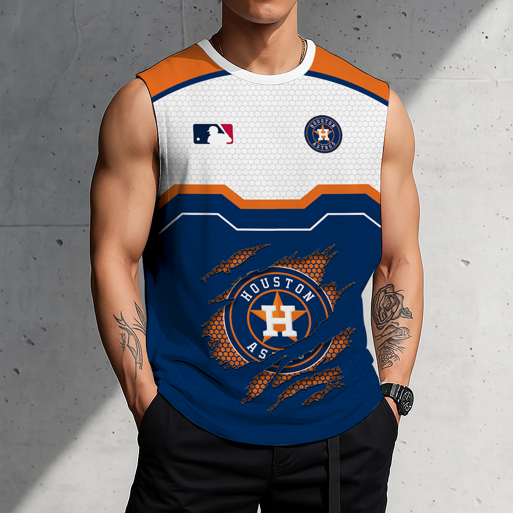 FINAL SALE - NEW CUSTOMIZED MLB10 HAS HOUSTON ASTROS MEN'S GYM SHIRT