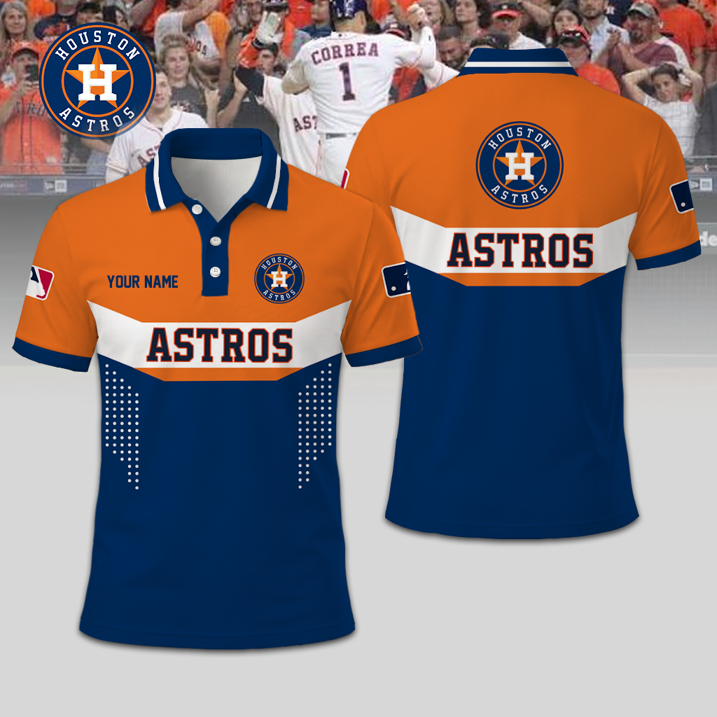SPECIAL EDITION - NEW CUSTOMIZED MLB10 HAS HOUSTON ASTROS T-SHIRT, POLO SHIRT, ZIP POLO SHIRT, SWEATSHIRT, HOODIE & ZIP HOODIE