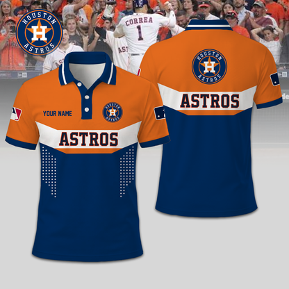 SPECIAL EDITION - NEW CUSTOMIZED MLB10 HAS HOUSTON ASTROS T-SHIRT, POLO SHIRT, ZIP POLO SHIRT, SWEATSHIRT, HOODIE & ZIP HOODIE