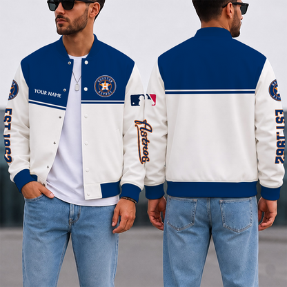 VIRAL EDITION - NEW CUSTOMIZED MLB10 HAS HOUSTON ASTROS SATIN VARSITY & BASEBALL JACKET