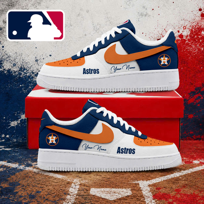 LIMITED EDITION - NEW CUSTOMIZED MLB10 HAS HOUSTON ASTROS AF1 SHOES