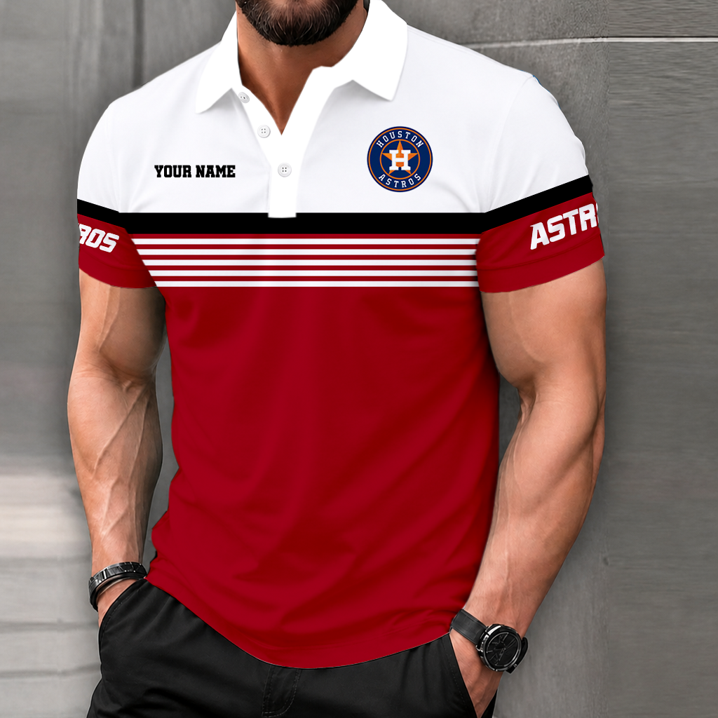 FINAL CLEARANCE - NEW CUSTOMIZED MLB10 HAS HOUSTON ASTROS POLO SHIRT