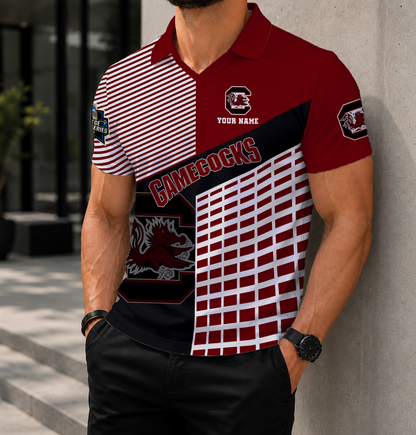 LIMITED EDITION - NEW CUSTOMIZED NCAA CWS10 SCG SOUTH CAROLINA GAMECOCKS POLO SHIRT
