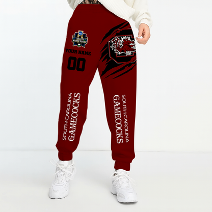 LIMITED EDITION- NEW CUSTOMIZED NCAA CWS10 SCG SOUTH CAROLINA GAMECOCKS UNISEX LONG PANTS