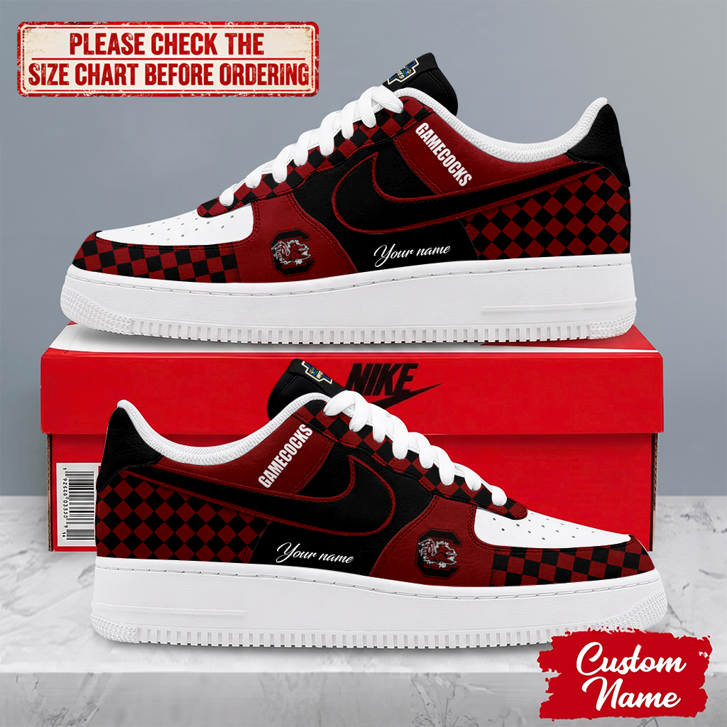 EXCLUSIVE EDITION - NEW CUSTOMIZED NCAA CWS10 SCG SOUTH CAROLINA GAMECOCKS AF1 SHOES