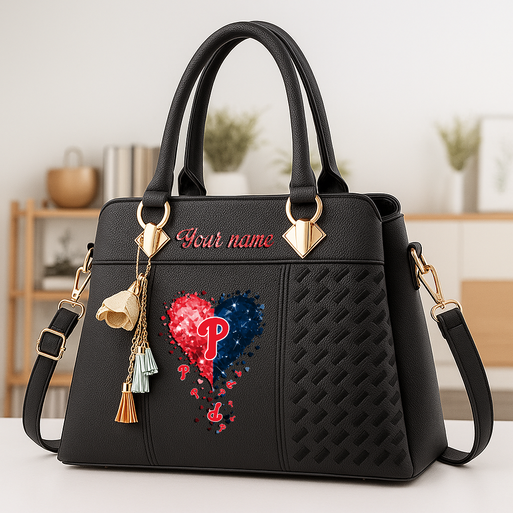 LIMITED EDITION - NEW CUSTOMIZED MLB11 PPS PHILADELPHIA PHILLIES ZIP HANDBAG MULTICOLOR