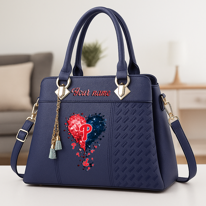 LIMITED EDITION - NEW CUSTOMIZED MLB11 PPS PHILADELPHIA PHILLIES ZIP HANDBAG MULTICOLOR