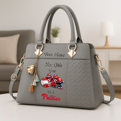 LIMITED EDITION - NEW CUSTOMIZED MLB11 PPS PHILADELPHIA PHILLIES ZIP HANDBAG MULTICOLOR