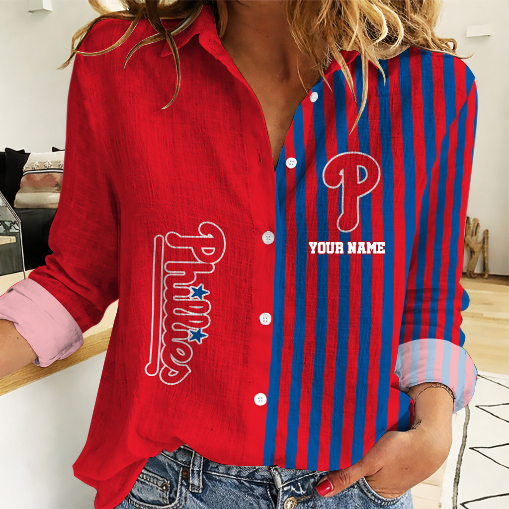 SPECIAL EDITION - NEW CUSTOMIZED MLB11 PPS PHILADELPHIA PHILLIES WOMEN CASUAL SHIRT