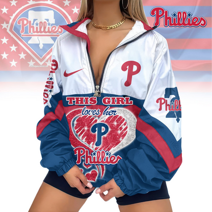LIMITED EDITION - NEW CUSTOMIZED MLB11 PPS PHILADELPHIA PHILLIES  V-NECK ZIPPER JACKET