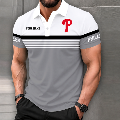 FINAL CLEARANCE - NEW CUSTOMIZED MLB11 PPS PHILADELPHIA PHILLIES POLO SHIRT