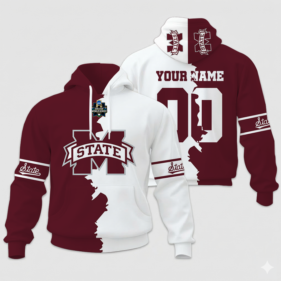 LIMITED EDITION - NEW CUSTOMIZED NCAA COLLEGE WORLD SERIES 11-MSB MI STATE BULLDOGS UNISEX HOODIE & ZIP HOODIE
