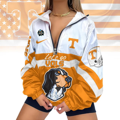 LIMITED EDITION - NEW CUSTOMIZED NCAA COLLEGE WORLD SERIES 12 TENNESSEE VOLUNTEERS V-NECK ZIPPER SWEATSHIRT JACKET