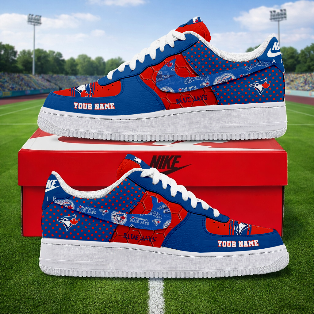SPECIAL OFFER - NEW CUSTOMIZED MLB12 TBJ TORONTO BLUE JAYS AF1 SNEAKERS