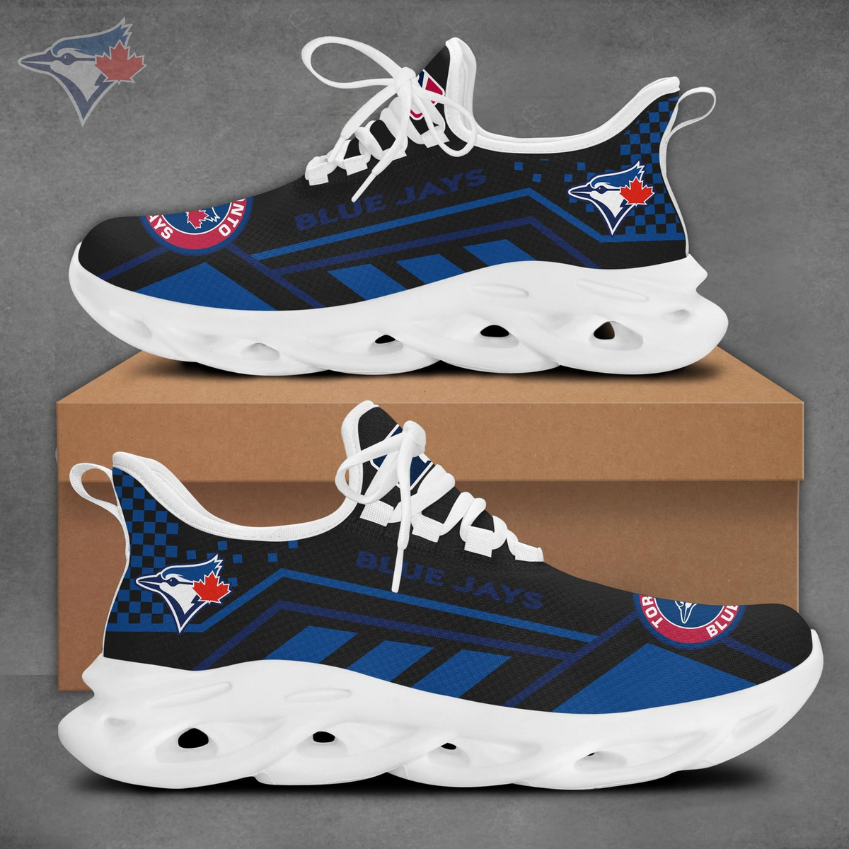 SPECIAL EDITION - NEW CUSTOMIZED MLB12 TBJ TORONTO BLUE JAYS MAX SOUL SHOES