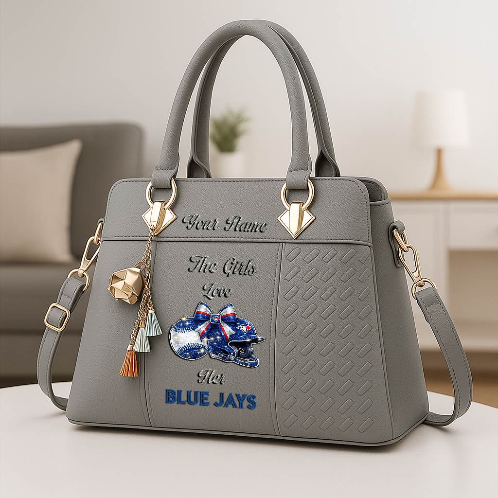 LIMITED EDITION - NEW CUSTOMIZED MLB12 TBJ TORONTO BLUE JAYS ZIP HANDBAG MULTICOLOR